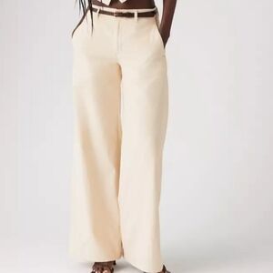 Levi's Cream Corduroy Pants Wide Legs Mid Rise Chinos Size 28 31 XL